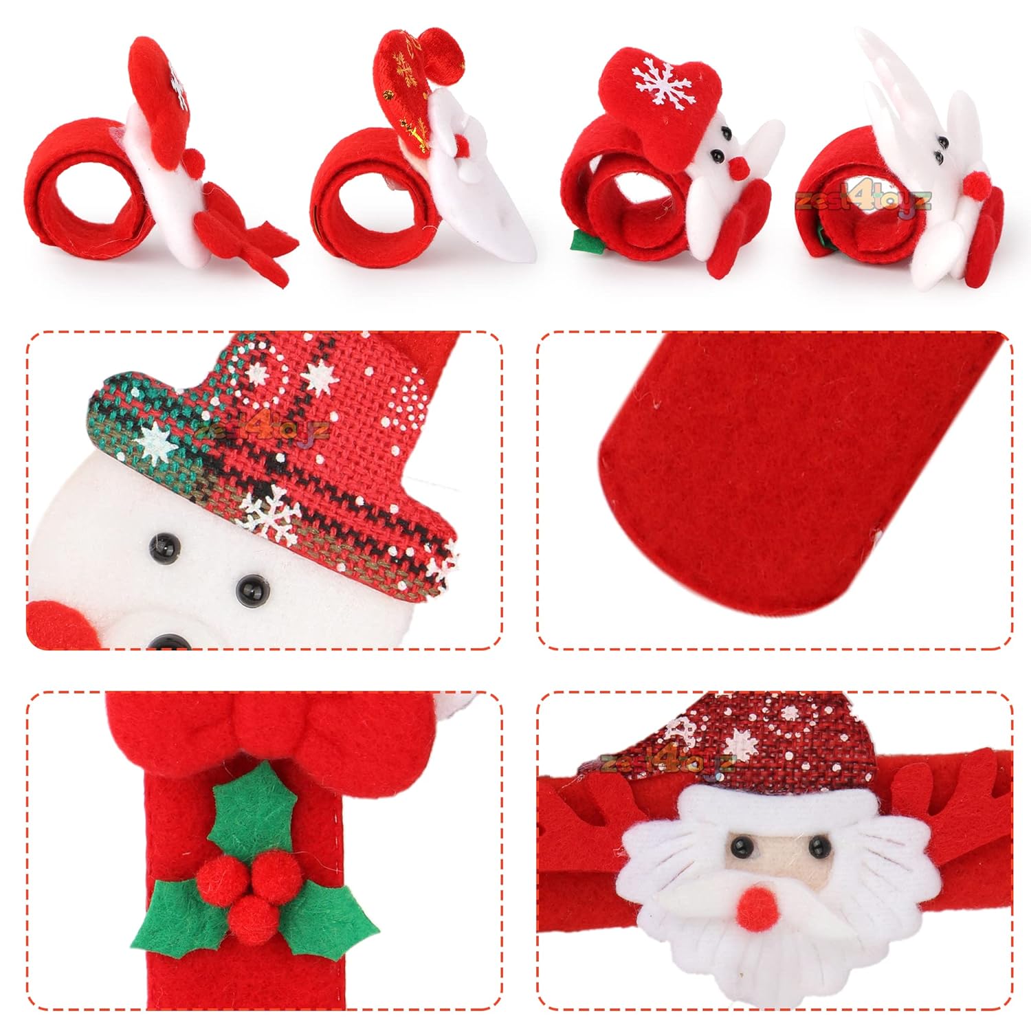 zest 4 toyz Christmas Accessories for Kids, Party, Decoration, Festival Fun, 12 X MAS Wrist Band - View 4 of 4