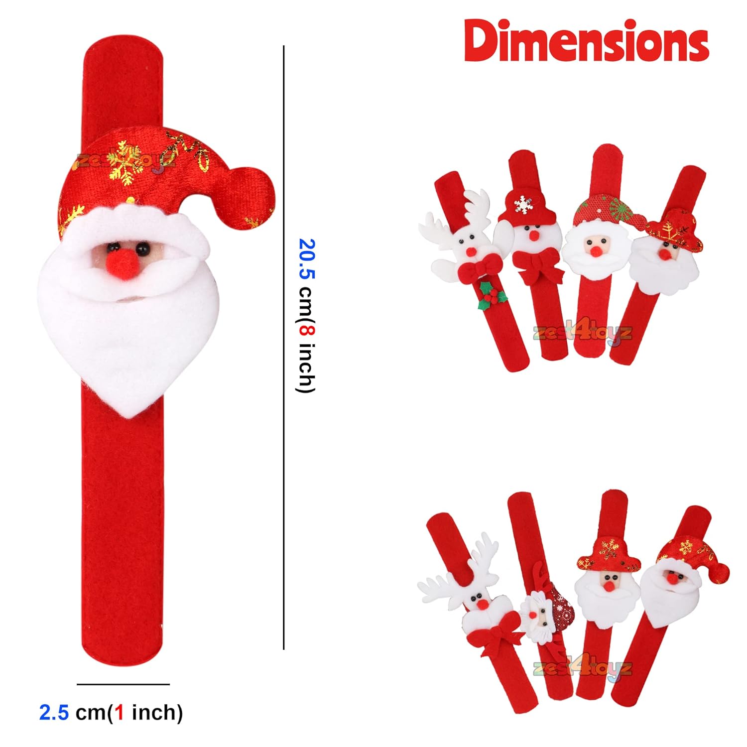 zest 4 toyz Christmas Accessories for Kids, Party, Decoration, Festival Fun, 12 X MAS Wrist Band - View 3 of 4