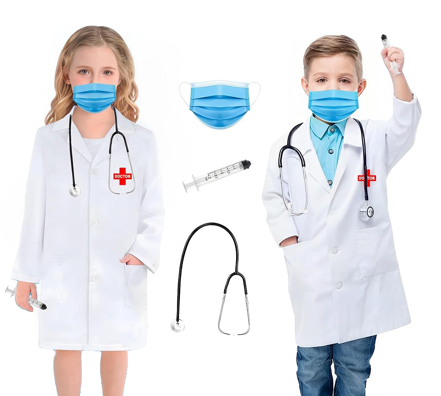 Rudra Fancy Dress Doctor Coat &amp; Nurse dress for Kids | Doctor Lab Coat Costumes for boys &amp; girls | Nurse Costumes for girls | Community Helpers Costumes Fancy dress competition for boys &amp; girls - Related product