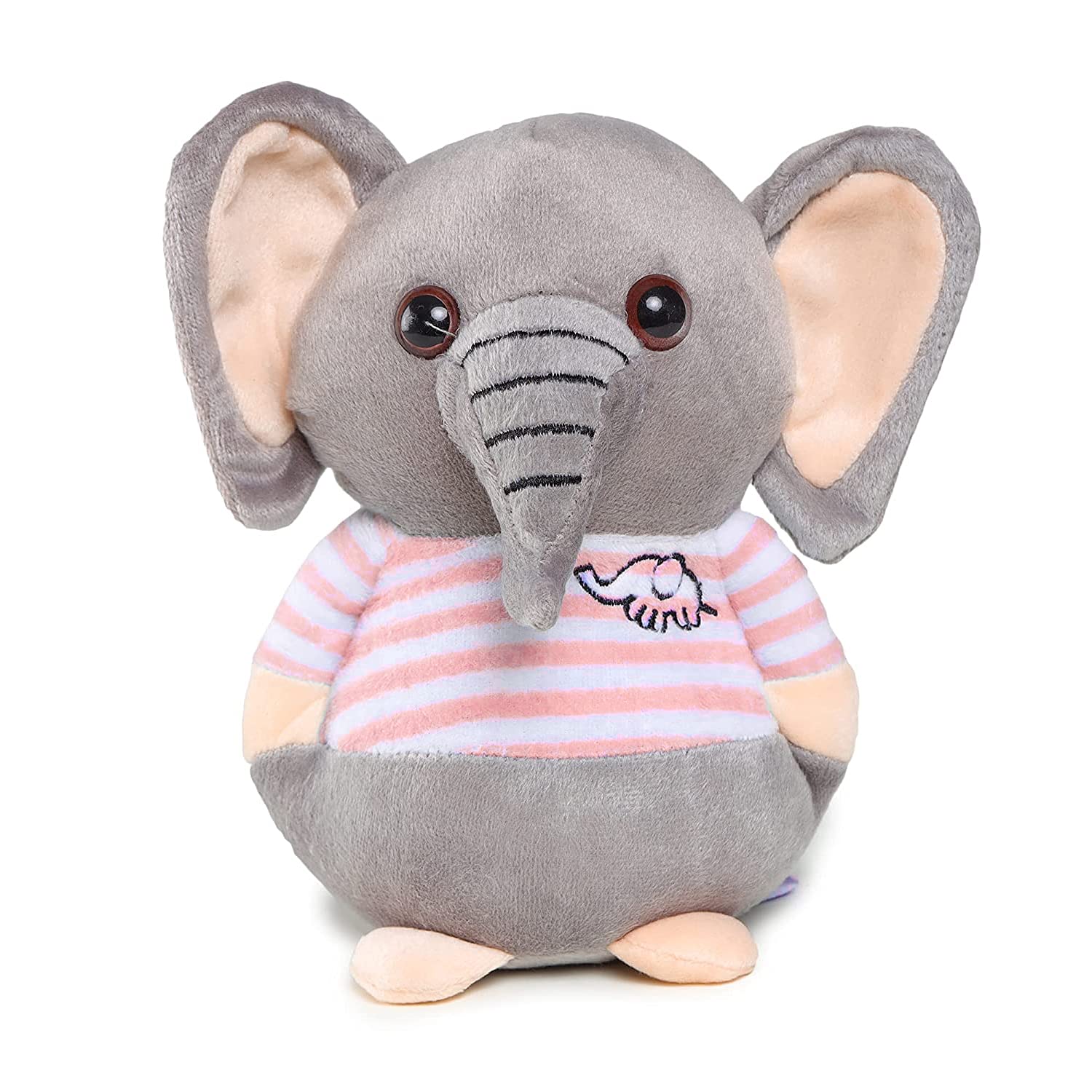 Webby Soft Animal Plush Elephant Toy 20cm, Grey and Pink - Shop at Colombo Mall