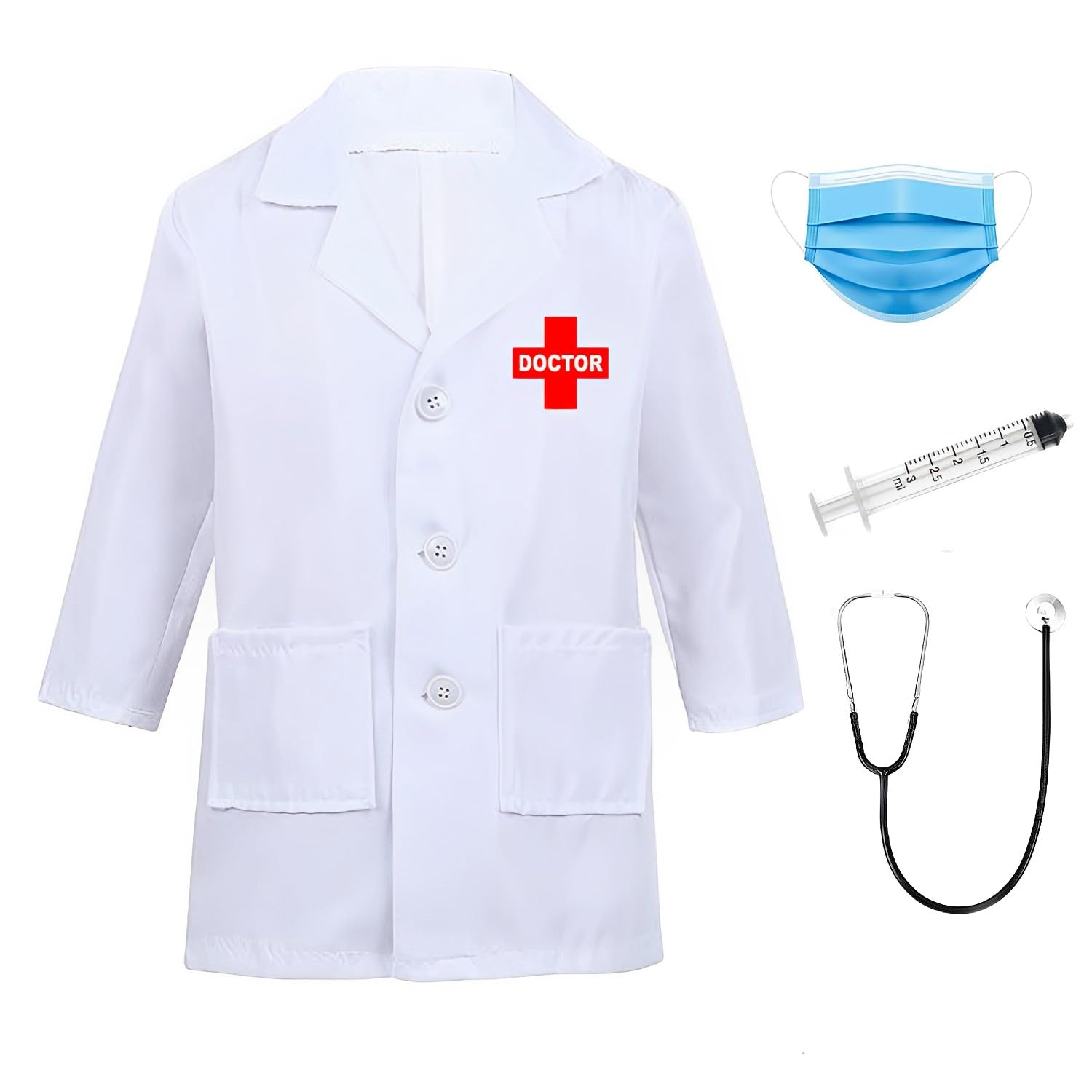 Rudra Fancy Dress Doctor Coat &amp; Nurse dress for Kids | Doctor Lab Coat Costumes for boys &amp; girls | Nurse Costumes for girls | Community Helpers Costumes Fancy dress competition for boys &amp; girls - View 4 of 5