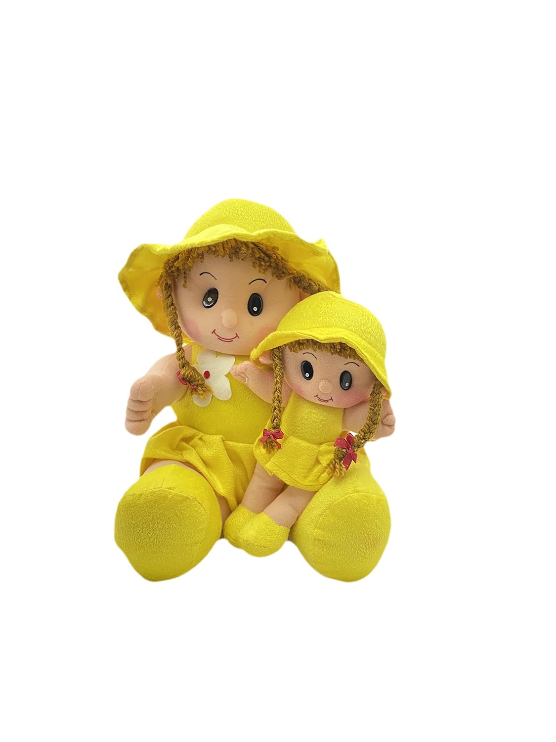 Jankee's Soft Mother Daughter Doll with Non-Toxic Fabric | Polyfill, Washable, Fine Stitching | Safe for Kids | 15inch (Yellow) - View 4 of 4