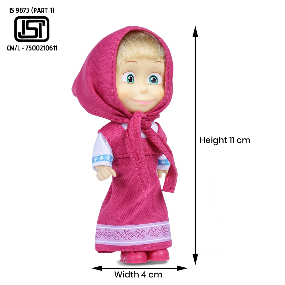 Masha and the Bear 12 Cm Toy Doll | Famous Cartoon | Ideal Gift Set for Girls Kids (Masha Set - Pink) - View 3 of 3