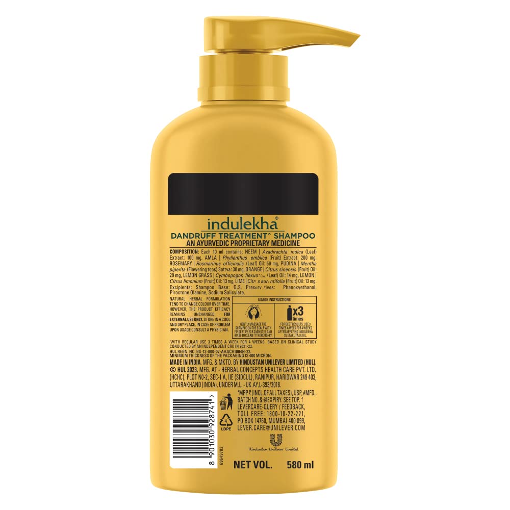 Indulekha Dandruff Treatment Shampoo 580 ml - View 4 of 4