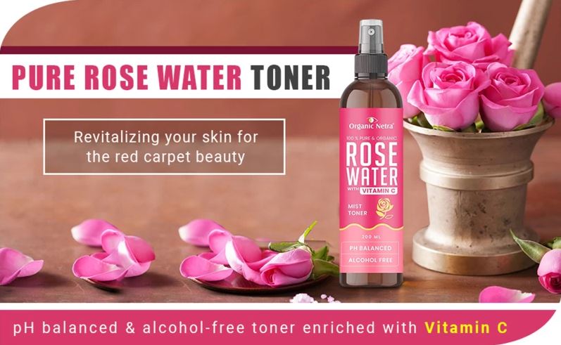 Organic Netra Rose Water with Vitamin C Mist Toner (200ml) - View 3 of 4