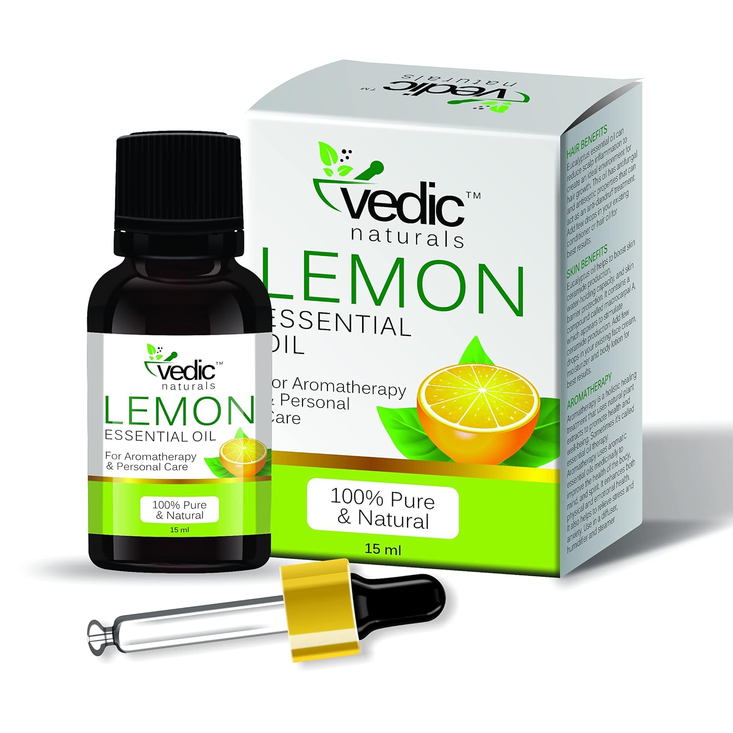 Vedic Naturals Lemon Essential Oil For Aromatherapy &amp; Personal care 100% Natural &amp; Pure – 15 ml (15 ml) - View 4 of 4
