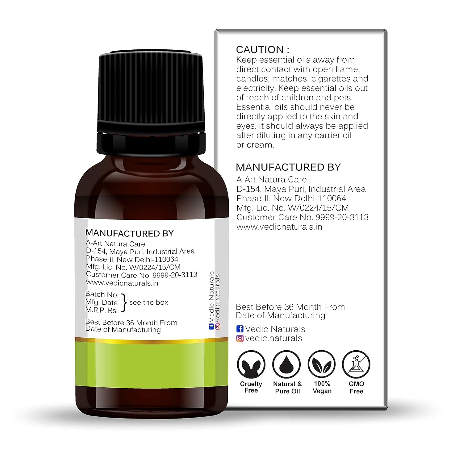 Vedic Naturals Lemon Essential Oil For Aromatherapy &amp; Personal care 100% Natural &amp; Pure – 15 ml (15 ml) - View 3 of 4