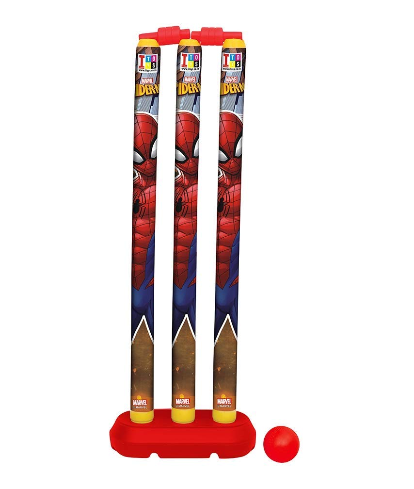MANAKI ENTERPRISE Plastic Spiderman Cricket Kit Combo Set for Kids with 3 Stumps with Bat and Ball (Multicolour) - View 4 of 5