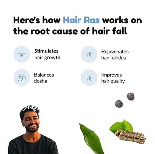 Traya Hair Ras Tablets for Women & Men, Ayurvedic Hair Vitamin Tablets for Hair Fall Control and Growth, Contains Ashwagandha, Bhringraj, Shatavari (120 Tablets) - View 3 of 6