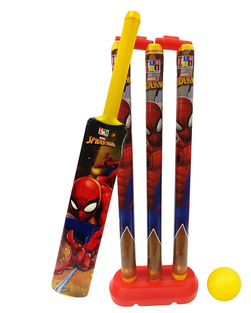 MANAKI ENTERPRISE Plastic Spiderman Cricket Kit Combo Set for Kids with 3 Stumps with Bat and Ball (Multicolour) - View 5 of 5