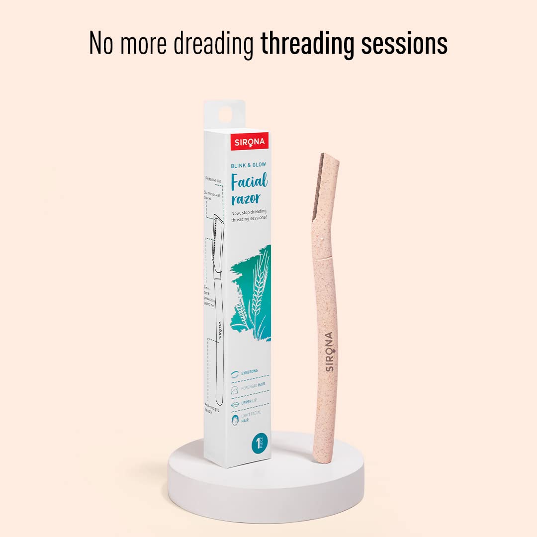 Sirona Face Razor for Women Facial Hair - Pack of 3 | Painless Facial Hair Removal | Eyebrow Shaper | For Eyebrows, Upper Lip, Forehead, Peach Fuzz, Chin and Sideburns | Dermaplaning Tool - View 2 of 6