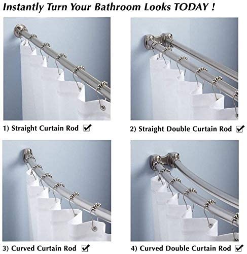 Gitesh Grip 5 Roller Ball Curtain Hooks Rings Thick Striped Stainless Steel Shower Curtain Hanger for Clothes- (Pack of 12 pcs) - View 7 of 8