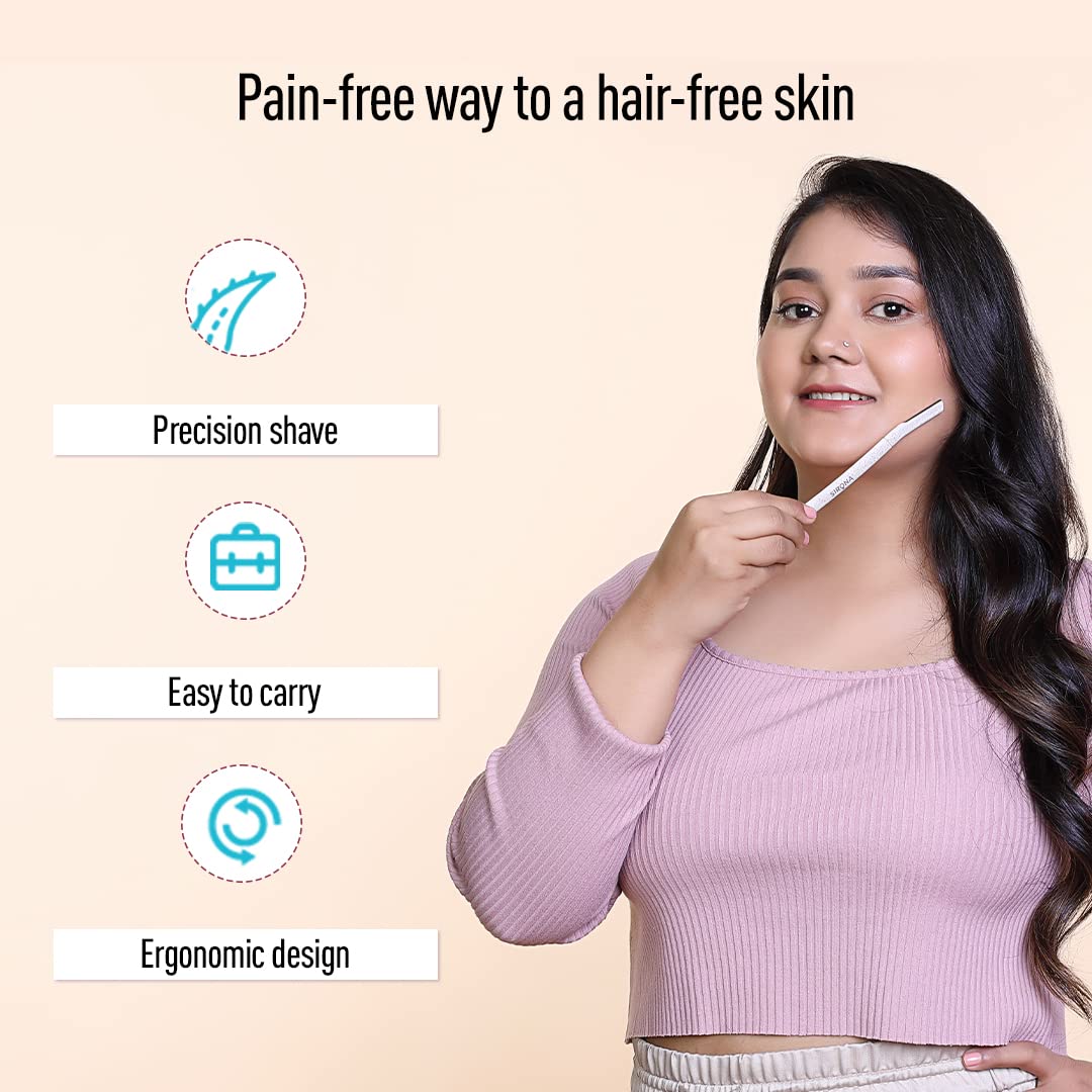 Sirona Face Razor for Women Facial Hair - Pack of 3 | Painless Facial Hair Removal | Eyebrow Shaper | For Eyebrows, Upper Lip, Forehead, Peach Fuzz, Chin and Sideburns | Dermaplaning Tool - View 3 of 6