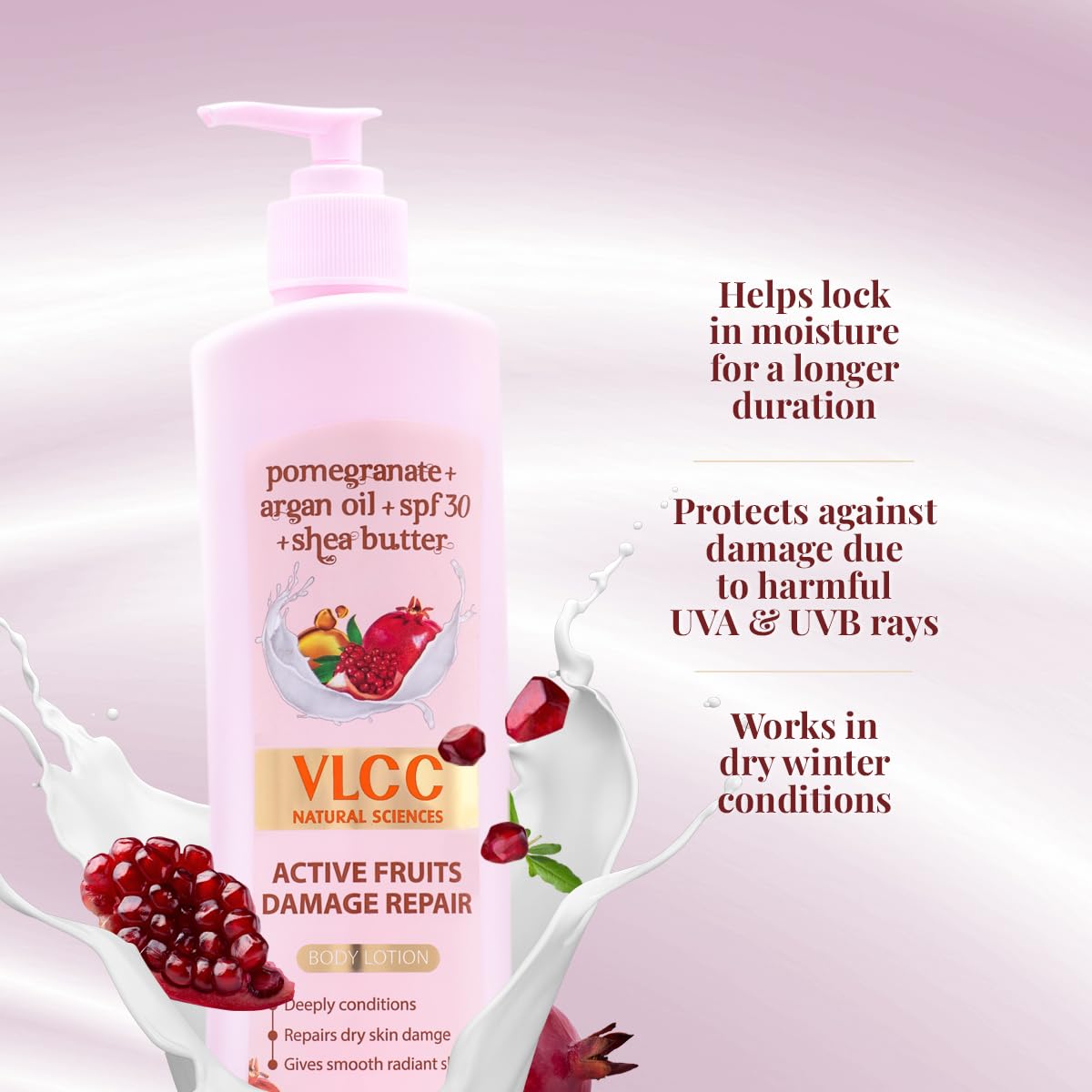 VLCC Active Fruits Damage Repair Body Lotion SPF 30 | PA+++, 400ml - View 4 of 6