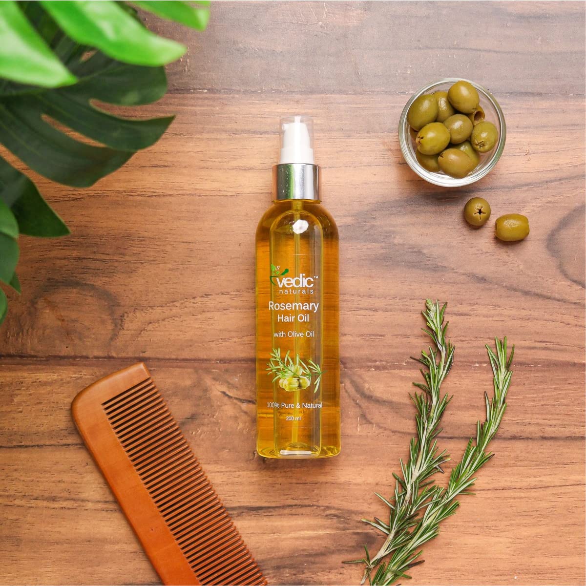 Vedic Naturals Rosemary Oil & Olive Oil - 200ml | 100% Pure & Natural | For Hair Growth & Anti-Dandruff - View 2 of 6