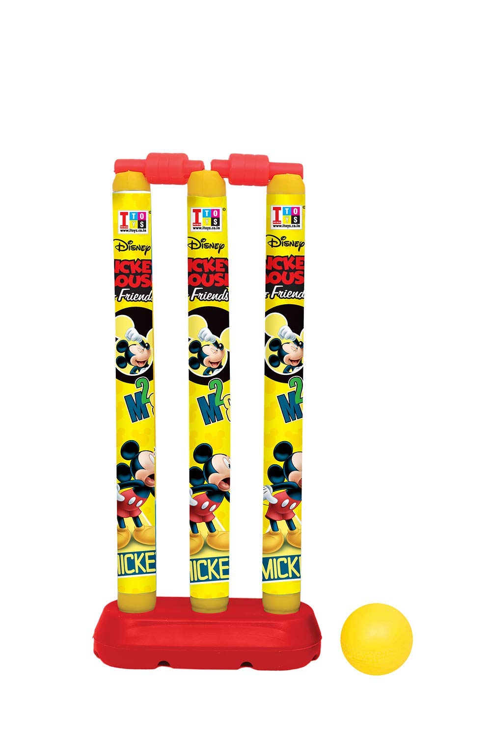 MANAKI ENTERPRISE Cricket Set for Kids Include 3 Plastic Stump,1 Plastic Bat,1 Plastic Ball (Attractive Mickey Print) - View 3 of 5