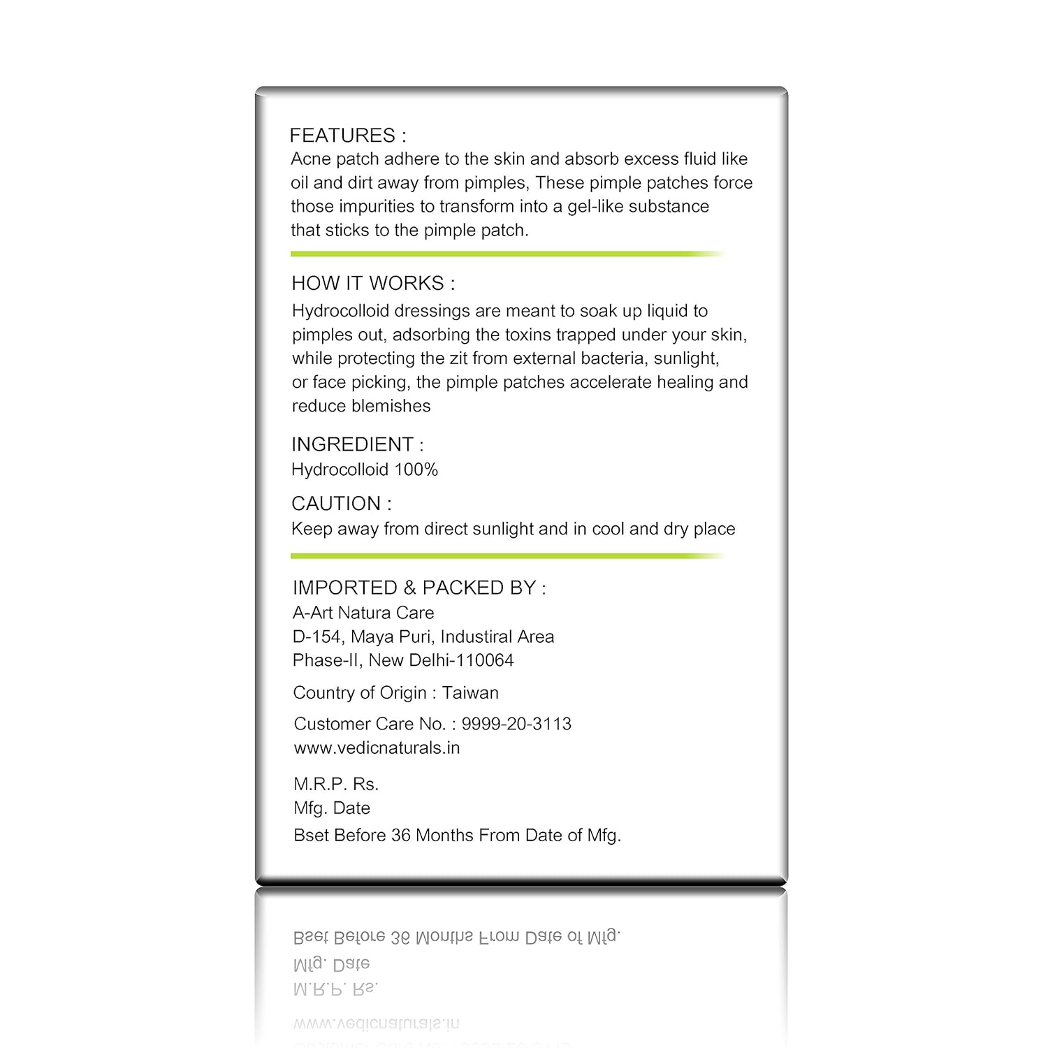 Vedic Naturals Acne Pimple Patches For Face &amp; Skin Treatment Cover With 100% Hydrocolloid Transparent Patch, Fast Pimple Healing, Drug Free, Non Drying &amp; Water Proof - 36 Patches - Pack Of 1 - View 7 of 7