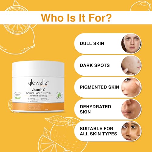 Glowelle Vitamin C Serum Based Cream For Skin Brightening, Fades Pigmentation, Dark Spots &amp; Reduces Skin Dullness (FROM INDIA) NUSS, Oil Free &amp; Lightweight, Fragrance-Free, All Skin Types, for Women &amp; Men - 100g (FROM INDIA) NUSS - Image 4