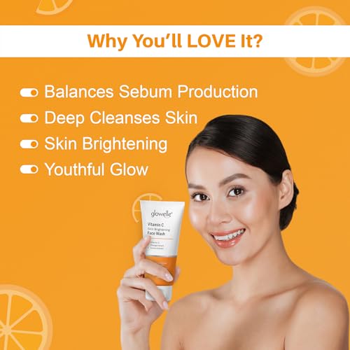 Glowelle Vitamin C Skin Brightening Face Wash, For Balancing Sebum Production, Deep Cleansing And Youthful Glow, Suitable for all Skin Types - 100ml (FROM INDIA) NUSS - Image 5