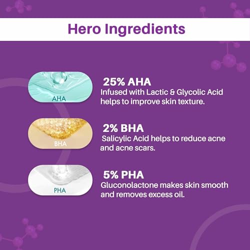 Glowelle 25% AHA 2% BHA 5% PHA Face Peeling Solution,Tan Off 10-Minute Peel, for Exfoliates & Glowing Skin, Reduces Fine Lines, Wrinkles,Pigmentation and Evens Out Skin Tone, For Weekend Exfoliation, Suits all skin types, for Men & Women - 30ml (FROM INDIA) NUSS - Image 3