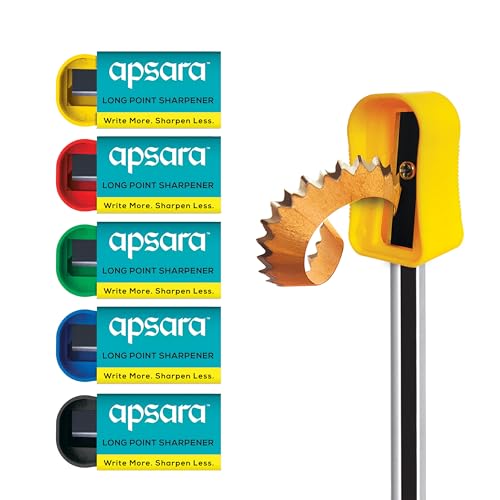 Apsara Long Point Sharpeners, Comfortable Grip, Highly Durable, Anti-rust, Scientifically Designed Blade, Child Safe, for Students, Artists &amp; Professionals, Pack 0f 20 (FROM INDIA) NUSS - View 2 of 4