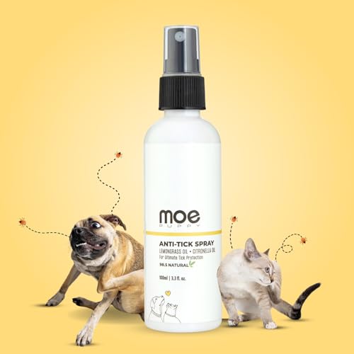 Moe Puppy Anti Tick Spray (100 ml) for Pets, Natural, Long-Lasting Protection, with Lemongrass, Citronella, Eucalyptus, Rosemary Oils, Aloe Vera Extract (FROM INDIA) NUSS - Related product