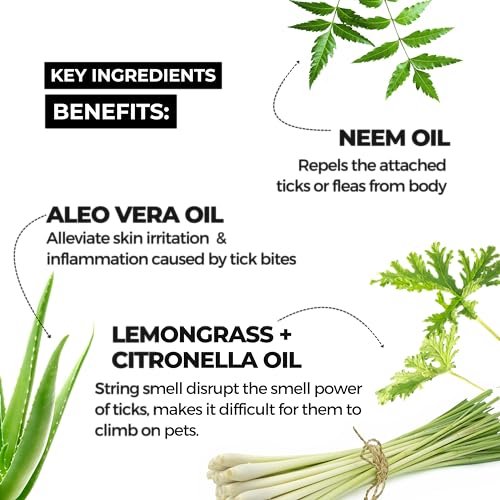 Moe Puppy Anti Tick Spray (100 ml) for Pets, Natural, Long-Lasting Protection, with Lemongrass, Citronella, Eucalyptus, Rosemary Oils, Aloe Vera Extract (FROM INDIA) NUSS - View 5 of 6