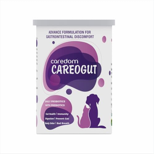 CAREDOM CAREOGUT Prebiotics &amp; Probiotics for Gut Health | Blend with Digestive Enzymes | Prebiotic and Probiotic Supplement for Dogs &amp; Cats | Immunity Booster | Gut Health Supplements | 100gram - Related product