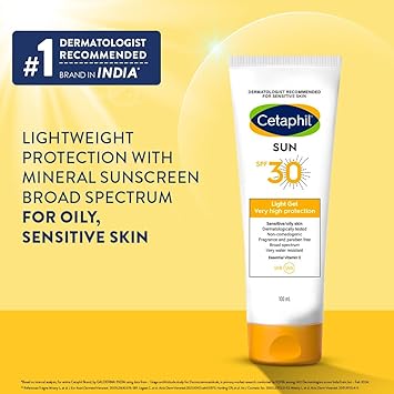 Cetaphil Sun SPF 30 Sunscreen Gel (100ml) – Hydrating, Nourishing & Chemical-Free Sun Protection - View 3 of 4