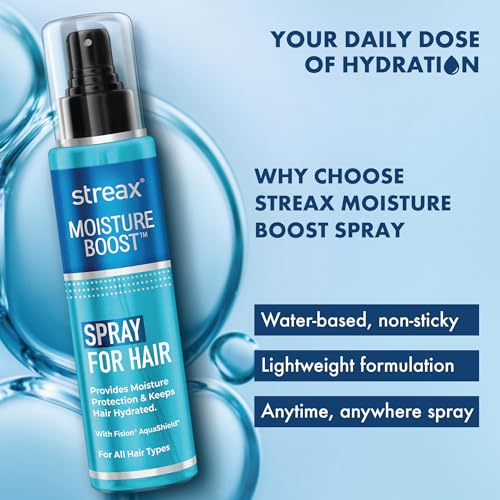 Streax Moisture Boost Spray Hair Serum, 50ml – Hydrating Hair Serum for Dry & Frizzy Hair, Smooth & Silky Finish – For Women & Men, With Fision AquaShield - View 5 of 5
