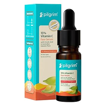 Pilgrim 15% Vitamin C Serum, 10ml, for Glowing Skin, Advanced Formulation with Ferulic Acid and Vitamin E, Reduces Dark Spots and Pigmentation, Suitable for All Skin Types – Oily, Combination, Normal, for Men and Women - Related product