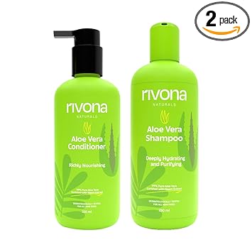 Rivona Naturals Aloe Hair Nourishing Shampoo & Conditioner Set, 500ml – Natural Hair Care Duo with Aloe Vera & Neem Extracts for Deep Cleansing, Hydration, and Scalp Nourishment - Related product