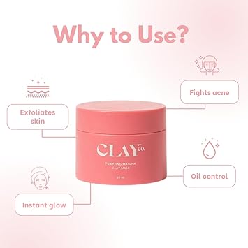 CLAYCO Matcha Detox Clay Mask – Deep Cleansing & Brightening with Green Tea & Collagen | Tan Removal & Dark Spot Reduction | Vegan Japanese Skincare, 50ml - View 3 of 4