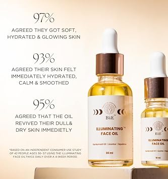 BiE (Beauty In Everything) Illuminating Face Oil with Squalane & Kumkumadi – Instant Glow & Radiance for Dry, Combination & Sensitive Skin | Fragrance-Free Face Oil for Men & Women | 30ml - View 3 of 4