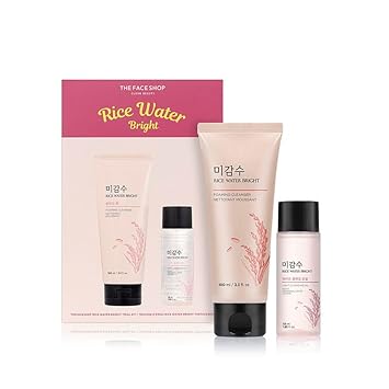 The Face Shop 2 Step Rice Water Bright Kit – Rice Water Bright Foaming Face Wash 100ml & Rice Water Bright Light Cleansing Oil 55ml - Related product