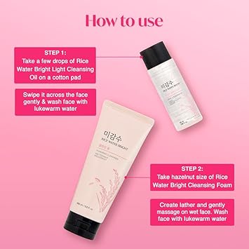 The Face Shop 2 Step Rice Water Bright Kit – Rice Water Bright Foaming Face Wash 100ml & Rice Water Bright Light Cleansing Oil 55ml - View 2 of 5