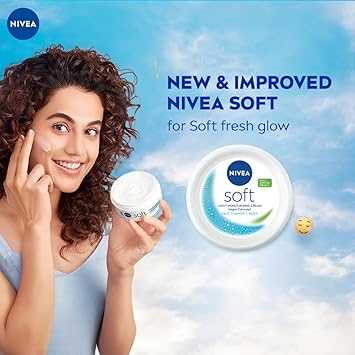 NIVEA Soft Light Moisturizer (300ml) – Face, Hands & Body | Non-Greasy Cream with Vitamin E & Jojoba Oil for Instant Hydration - View 4 of 4