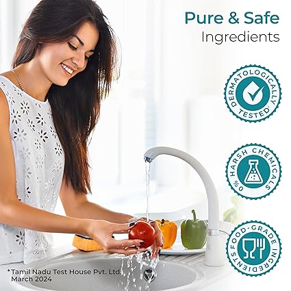 LuvLap Baby Liquid Cleanser, 1000ml, For Cleaning Feeding Bottles, Cutlery, Toys, Fruits & Vegetables, Kills 99.9% Germs, pH Balanced, Dermatologically Tested Formula, No Harsh Chemicals, Biodegradable - View 3 of 4