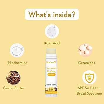 WishCare Lip Balm with SPF 50 PA+++ - Brightening Lip Balm for Dark Lips with Kojic Acid & Niacinamide - SPF lip balm for Women & Men 5g - View 2 of 4