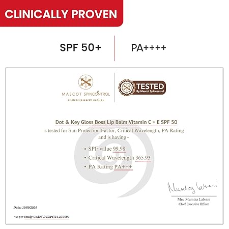 Dot & Key Strawberry Lip Balm (12gm) for Moisturization | Soft and Naturally Brightens Lips |Tinted Lip Balm with SPF 50 & Vitamin C + E | Lipbalm for Dry & Dark Lips | For Women - View 3 of 5