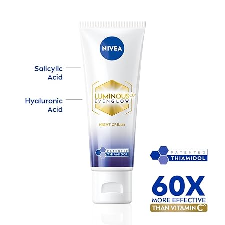 NIVEA Luminous Even Glow Night Cream, 40ml, with Thiamidol and Hyaluronic Acid for Dark Spot Reduction, Deep Moisturization, Even Skin Tone, and Reduced Dullness - View 4 of 4