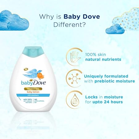 Baby Dove Rich Moisture Nourishing Baby Lotion 400 ml, With Moisturising Cream, Gentle Care for Baby's Soft Skin - View 2 of 5