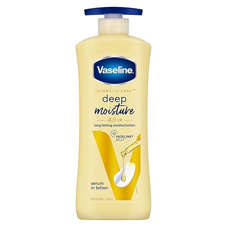 Vaseline Intensive Care Deep Moisture Body Lotion – 600 ml  Daily Moisturizer for Dry Skin  Non-Greasy Formula for Glowing Skin For Men & Women - Related product
