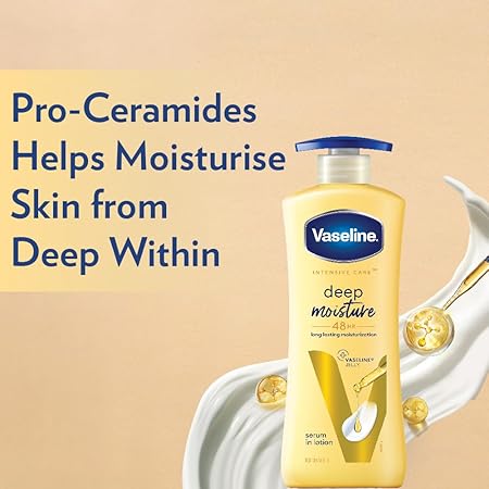 Vaseline Intensive Care Deep Moisture Body Lotion – 600 ml  Daily Moisturizer for Dry Skin  Non-Greasy Formula for Glowing Skin For Men & Women - View 3 of 5