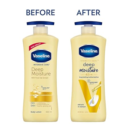 Vaseline Intensive Care Deep Moisture Body Lotion – 600 ml  Daily Moisturizer for Dry Skin  Non-Greasy Formula for Glowing Skin For Men & Women - View 5 of 5