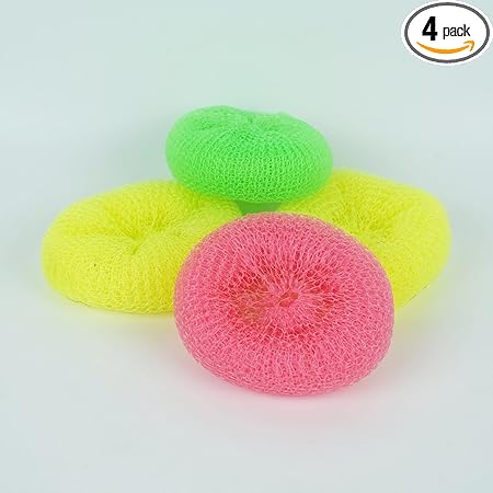 Elkano Nylon Bath Scrubber Sponge Pouf, Exfoliating Body Loofah for Men and Women, Soft and Durable Round Bath Sponge, Set of 4 Multicolor Pieces, Perfect for Daily Bathing and Skincare - Related product