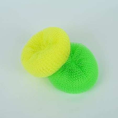 Elkano Nylon Bath Scrubber Sponge Pouf, Exfoliating Body Loofah for Men and Women, Soft and Durable Round Bath Sponge, Set of 4 Multicolor Pieces, Perfect for Daily Bathing and Skincare - View 3 of 3