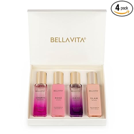 Bella Vita Luxury Perfume Gift Set for Women 4 x 20ml Date Senorita Glam Rose Long Lasting Eau de Parfum Rakshabandhan Gift for Sister Rakhi Gift Set Fruity Floral Premium Fragrances - Related product