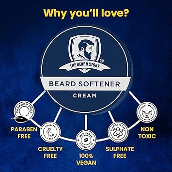 The Beard Story Beard Softener Cream for Men, Softens, Nourishes, Provides Long-Lasting Care, Advanced Beard Care with Essential Oils, Promotes Beard Growth, Reduces Itchiness, Adds Shine, 50g - View 2 of 4