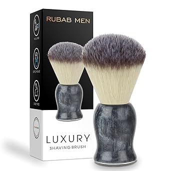 RUBAB MEN Luxuriously Soft Shaving Brush for Men, Bomber Edition, Premium Cruelty-Free Bristles, Stylish Grey Bomber-Toned Ergonomic Handle, Hand-crafted with Passion in India    Ask ChatGPT - Related product
